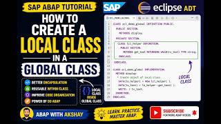 Local Class Inside Global Class in ABAP | Eclipse ADT Tutorial