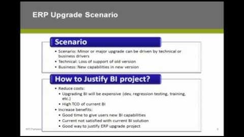ERP Driven Scenarios for Implementing BI - ERP Upgrade : 4 of 13 : Webinar : OBIEE Analytics for ERP