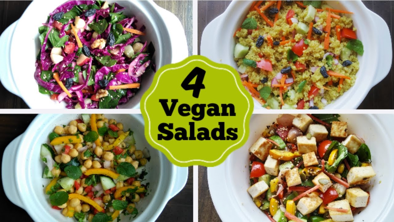 4 Vegan Salad Recipes For Weight Loss Healthy And Easy Salads To Lose Weight Fast Youtube