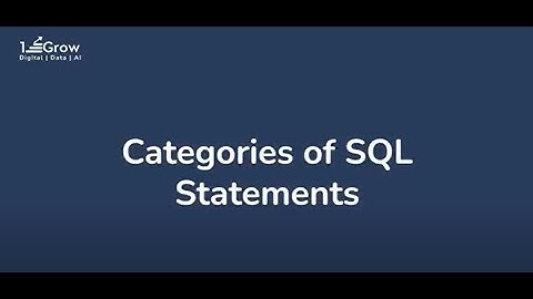 Categories of SQL Statements | Types of SQL Statements - 1stepGrow Academy
