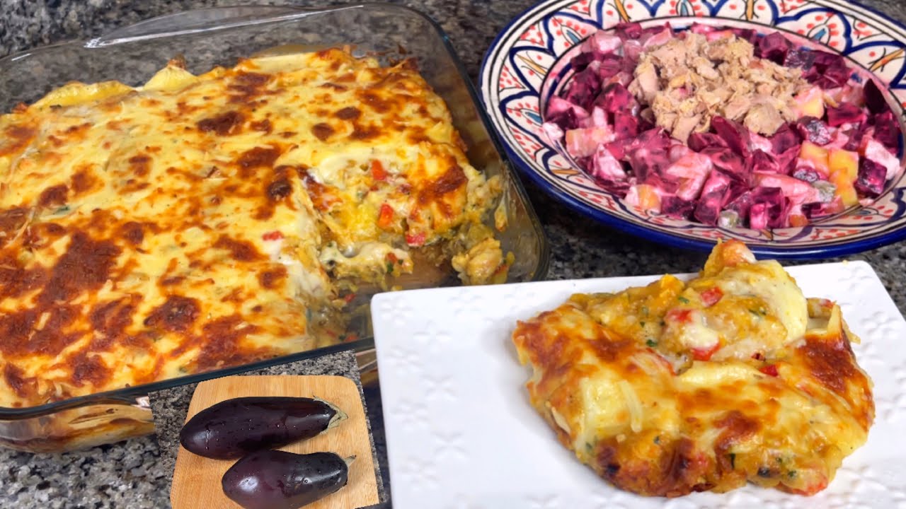 وجبة عشاء او غذاء متكاملة لذيذة بسيطة وسريعة في تحضير 👌🏻مع سلاطة متشبعوش منها 😍اقترحات لي غينفعوك