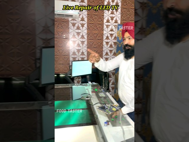 live repair of LED TV in Amritsar. RK LED repair factory. #foodtaster #ledtvrepairing #electronic class=