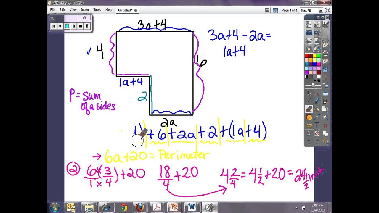 Perimeter and Area of Algebraic Figures - YouTube
