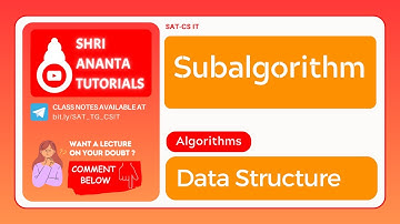 Subalgorithm #computerengineering  #datastructureandalgorithm  #datastructureinhindi