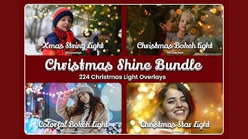 Christmas Shine Bundle – 4 Premium Christmas Lights & Bokeh Overlays | Sparkle, Glow, Twinkle Effect