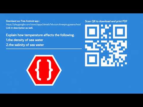 Explain how temperature affects density and salinity of sea water. | The Properties of Sea Water