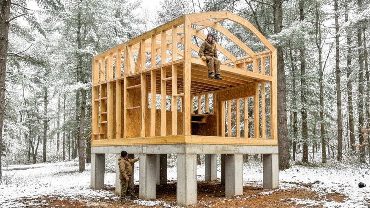 Мужчина потратил 9 месяцев на строительство дома своей мечты | От начала до конца @my_off-grid_story