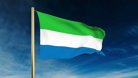 4K Sierra Leone flag slider style. Waving in the wind with cloud background animation Stock video