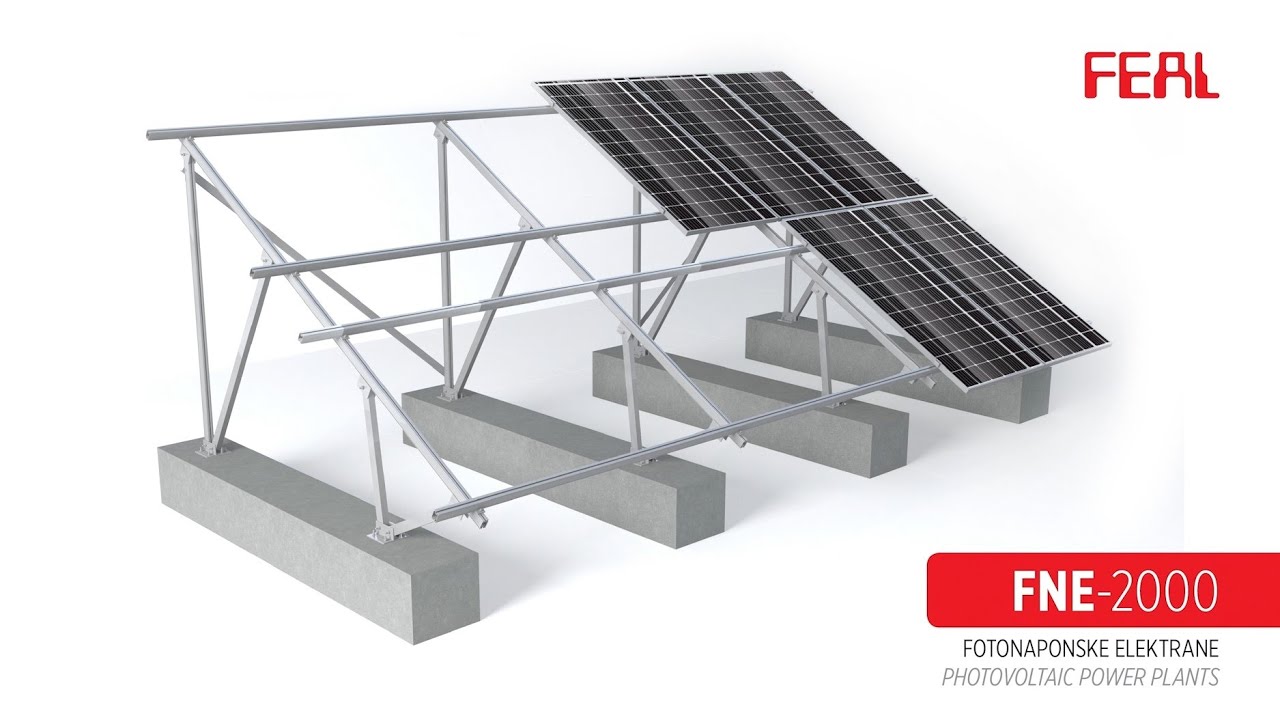 FEAL -  FNE-2000 fotonaponske elektrane - 3D animacija montaže podkonstrukcijiskih sistema