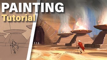 How I Paint a Landscape Environment Concept Art (Digital Painting Tutorial)