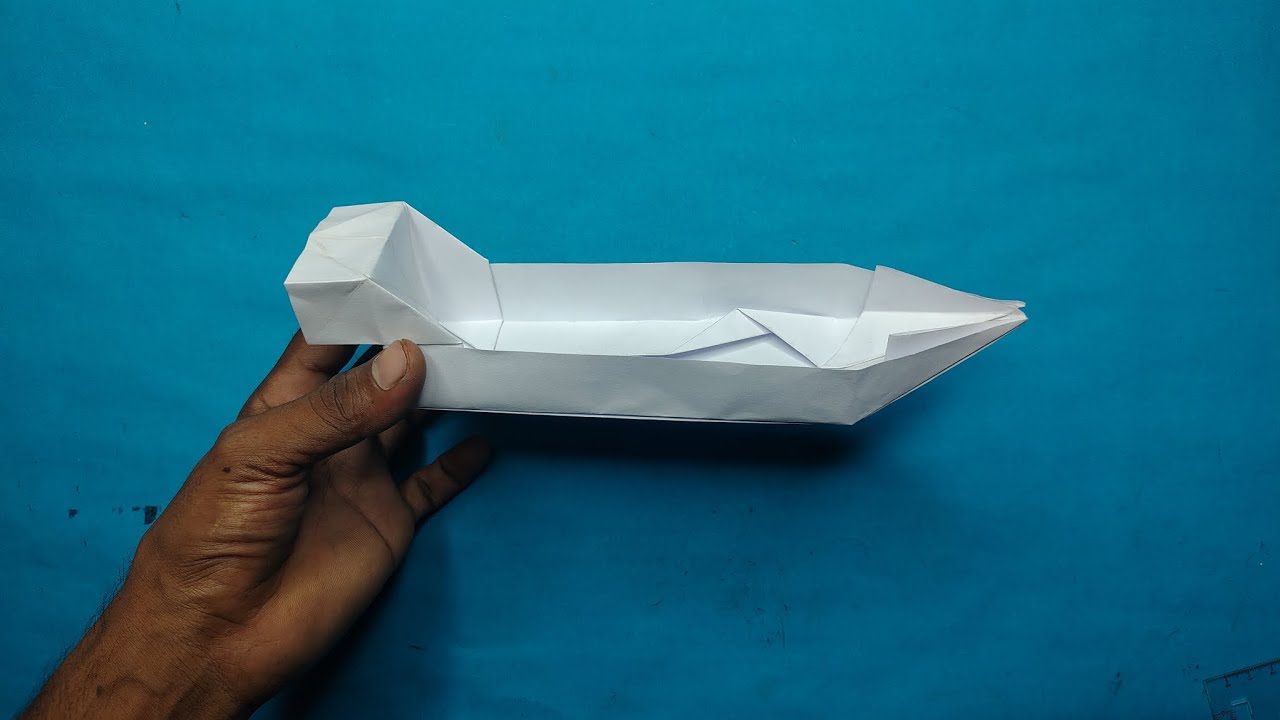 Tutorial Origami Motor Easy Origami Speedboat that FLOATS! 🚤 | Unique Paper Motor Boat Folding ...