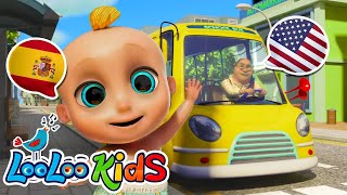 wheels on the bus english and spanish version las rueda del autobs kids songs looloo kids