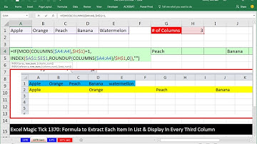 Excel Magic Trick 1370 INDEX Function & Number Incrementor Extract Items & Display In Every 3rd Cell