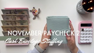 November 2024 Budget | Cash Envelope and Sinking Fund Stuffing | Paycheck 2 | 25 Year Old Budgeter
