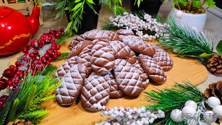 Со вкусом кофе! Печенье шишки. Рождественское печенье. Cookie cones