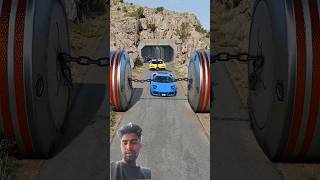 Sports Cars &amp; Ambulance Van vs ChainedBollards Crush - BeamNG.drive