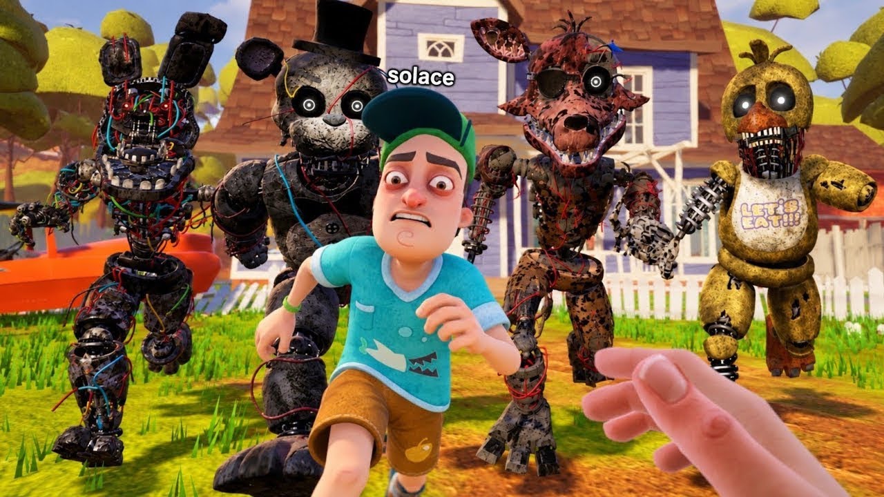 2 Idiots vs The Hello Neighbor TJOC Animatronics..
