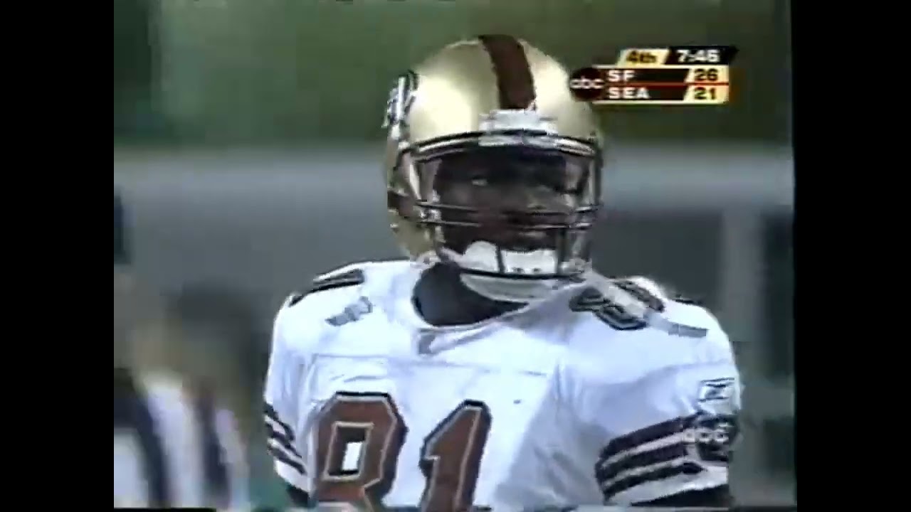 Jeff Garcia hits Terrell Owens deep and out-jumps Seahawks cornerback Shawn Springs for a  TD.