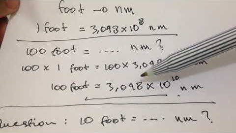 Convert Foot to Nanometer (foot to nm) - Formula, Example, Solution