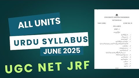 ugc net jrf Urdu syllabus 2025||June 2025||#ugcnetjrfurdu