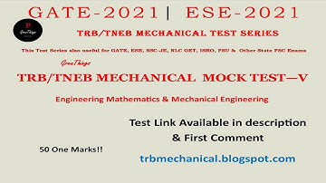 TRB/TNEB Mechanical Mock Test - V| Engineering Mathematics |TRB/TNEB Mechanical Test Series