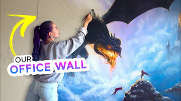 Are artworks painted on the wall?