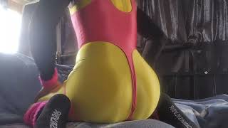Thong leotard over catsuit haul 