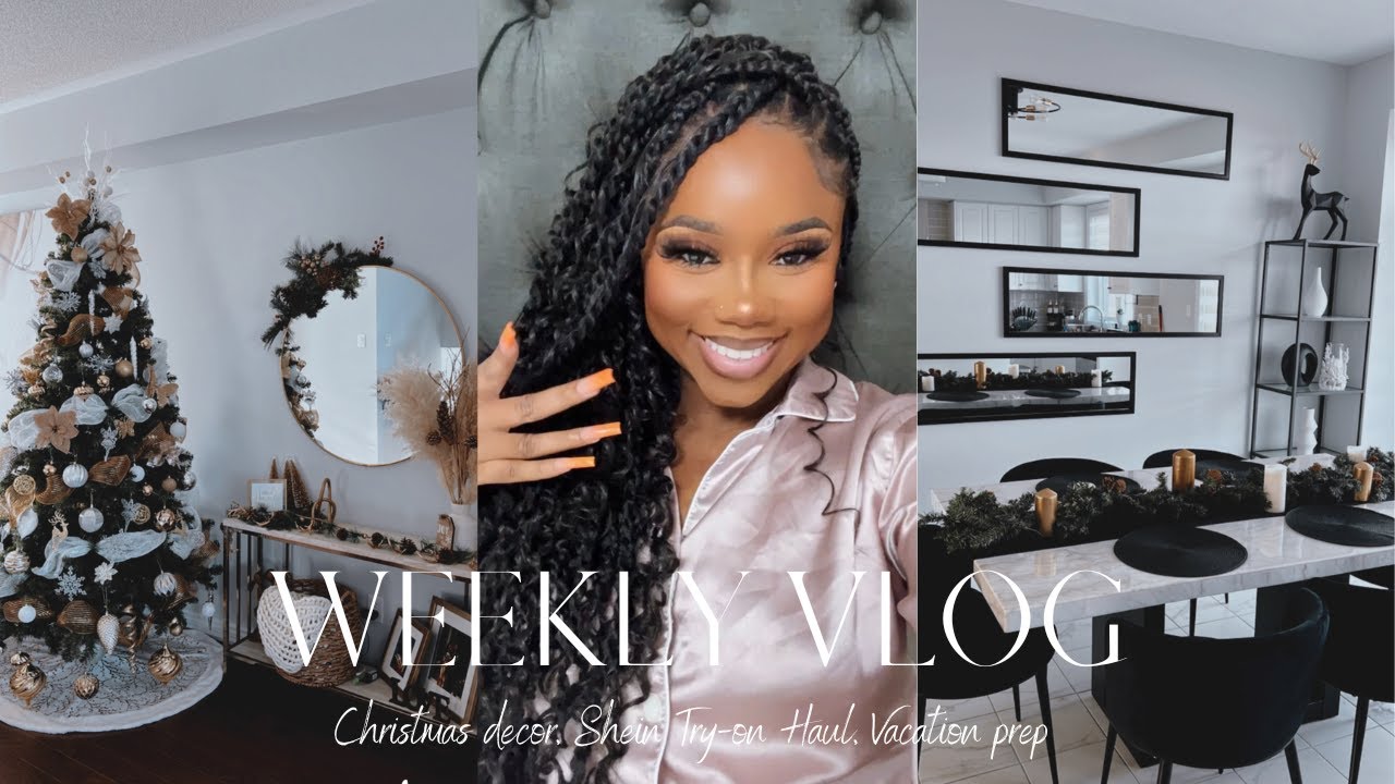 VLOG | Christmas Home Decorating + Shein Try-On Haul + Vacation Prep ...