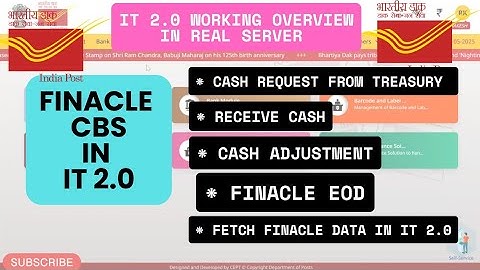 Finacle CBS in IT 2.0 #finacle #it2point0 #indiapost #postoffice #dak_sewa #education #cbs