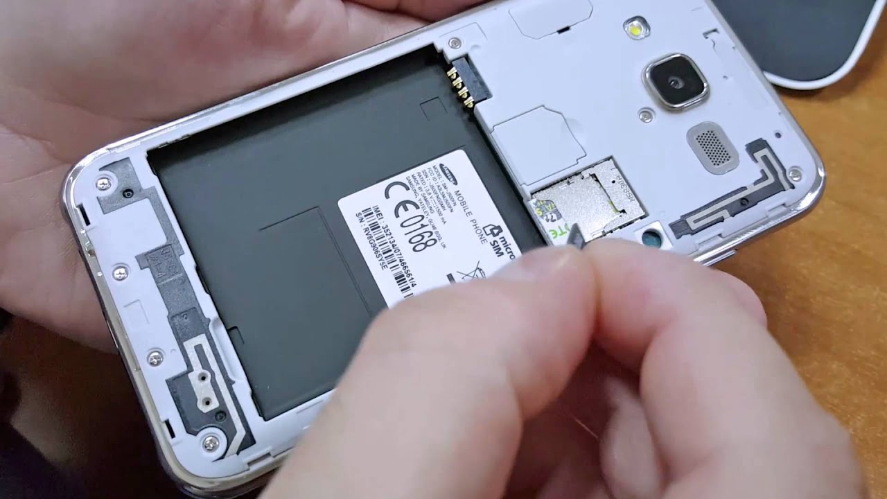 Galaxy J5 - How to insert micro SD card - YouTube