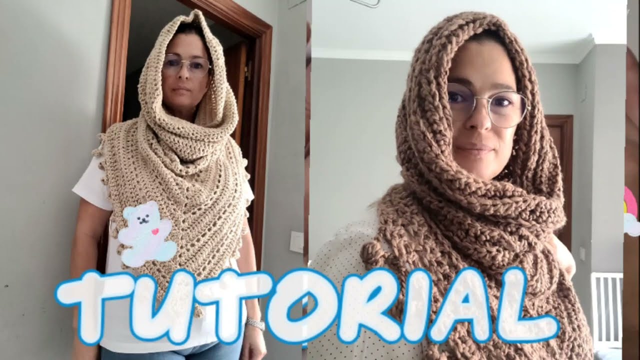 bufanda triangular con capucha 