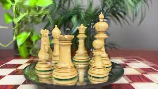 Valluzia Series 4.4 Luxury Staunton Chessmen in Ebony and Boxwood
To buy this chess set please visit: https://bit.ly/43ZJF36
The renowned master craftsmanship of Mandeep Saggu brings to life the beauty and mysteries of this artful realm. The dramatic, deeply carved flair of the wild knights, combined with the magnificently contoured and rimmed royal entourage, provides an engaging snapshot of Middle Ages nobility. Featuring the globally acclaimed carving perfection, refined details, optimal balancing and unsurpassed durability of every authentic Mandeep Saggu creation, this impressive set is ideal for everyday play. Valluzia Series 4.4 Luxury Staunton Chessmen in Ebony and Boxwood