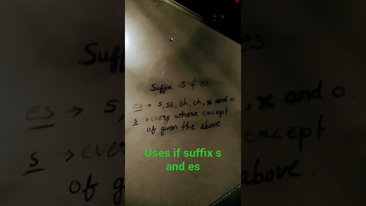 suffix s and es ke uses