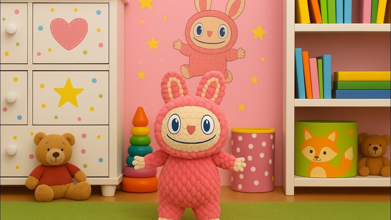 عروسک قلاب بافی Labubu ، پارت دوم سر و دست 🧶🎉