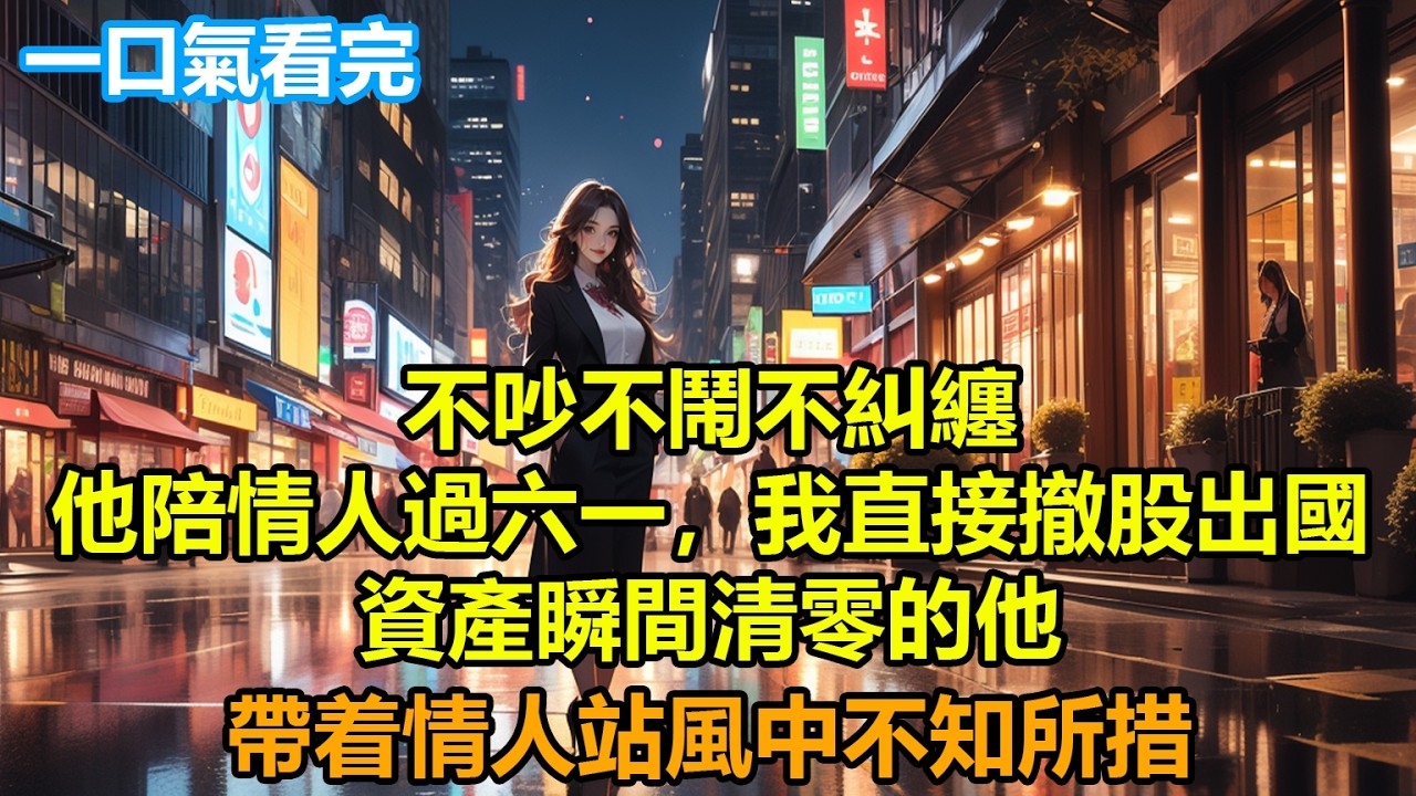 不吵不鬧不糾纏，他陪情人過六一，我直接撤股出國，資產瞬間清零的他帶着情人站風中不知所措