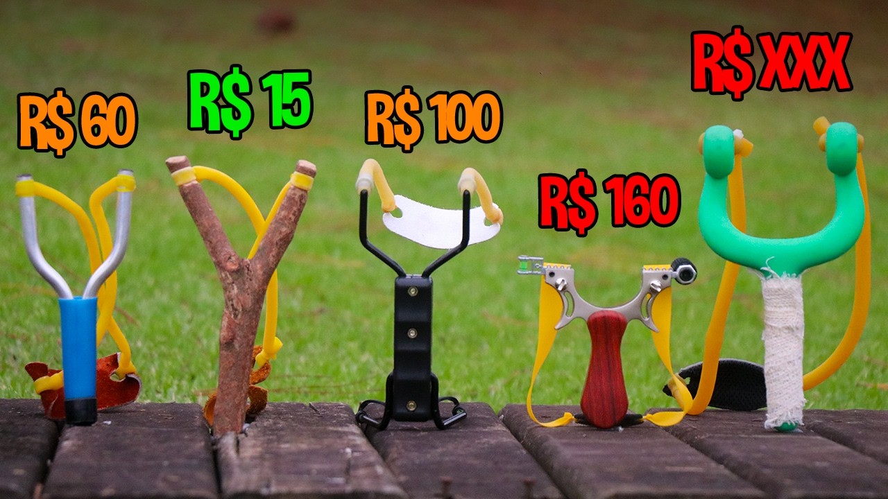 Testando os ESTILINGUES MAIS CAROS e BARATOS