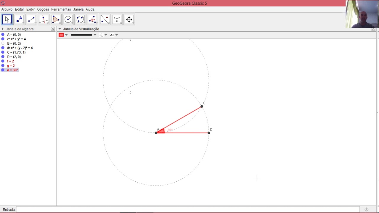 Geogebra   Criando ângulos com régua e compasso
