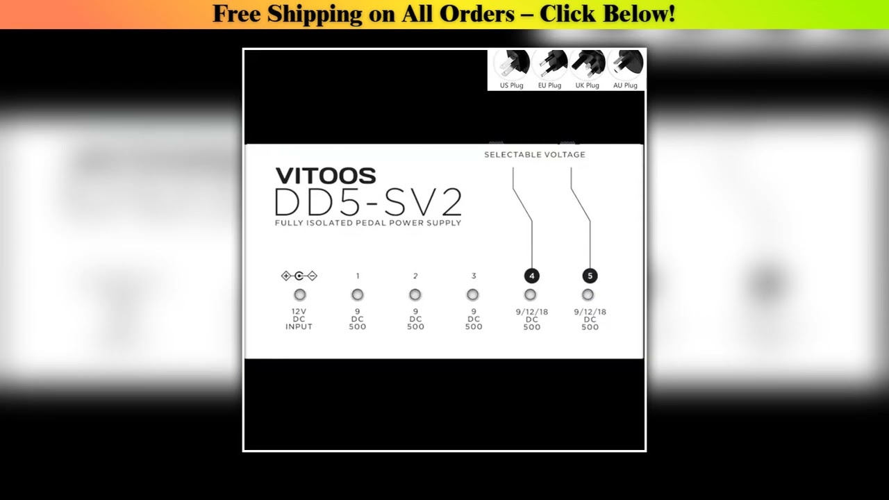 VITOOS DD5-SV2 effect pedal power supply fully isolated Filter ripple Noise reduction High Power