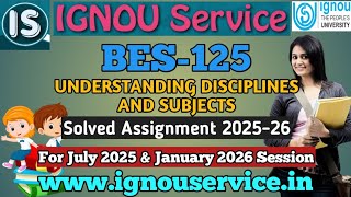 IGNOU BES-125 Solved Assignment English Medium 2025-26