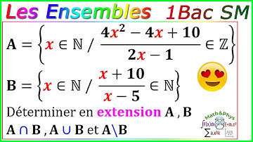 Les Ensembles - Ensemble en Extension - 1 Bac SM - [Exercice 1]
