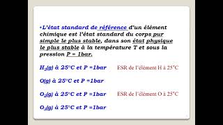 Cours 8 Etat Standard enthalpie standard