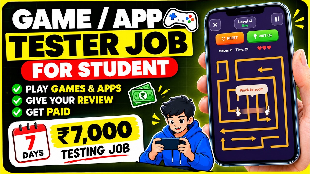 rewrite this title Tester Jobs For Student | Best Part-Time Work From Home Jobs For Students Freshers | No Investment
