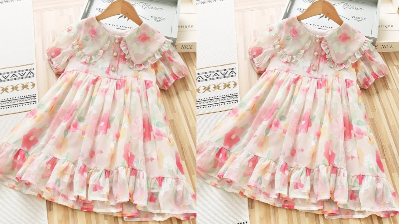 Very Easy Summer Special 2 Layer Baby Frock Cutting and Stitching/ Pater pan collar