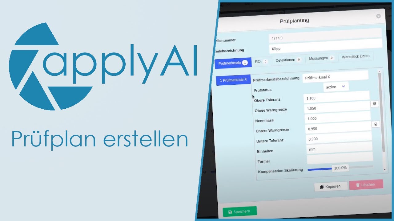 applyAI Vision - Tutorial - Prüfplan erstellen - YouTube