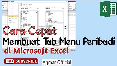 Cara Membuat Tab Menu Peribadi di Ms Excel