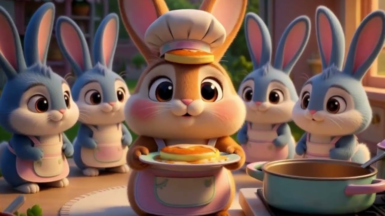 Baby Bunny Chef Makes Pancake for Friends | Bunny Pancake Gone Wrong 😂 | Pancake Disaster🐰 Zenzyvibe