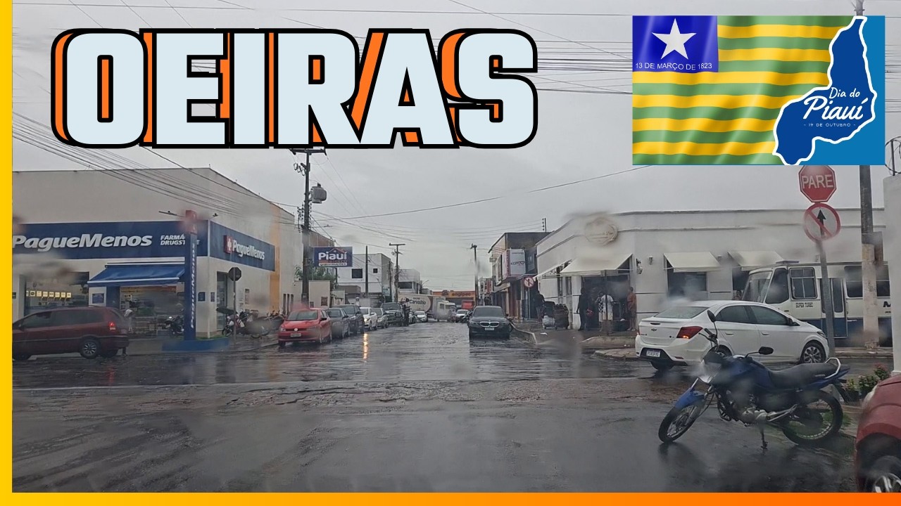 Fui ao Centro comerciaL de Oeiras Piauí hoje debaixo de muita chuva