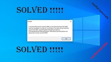 Solved - a java runtime environment must be available - eclipse