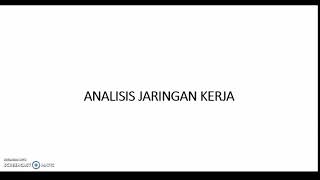 Analisis Jaringan Kerja