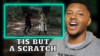 AMERICAN REACTS To Monty Python - The Black Knight - Tis But A Scratch